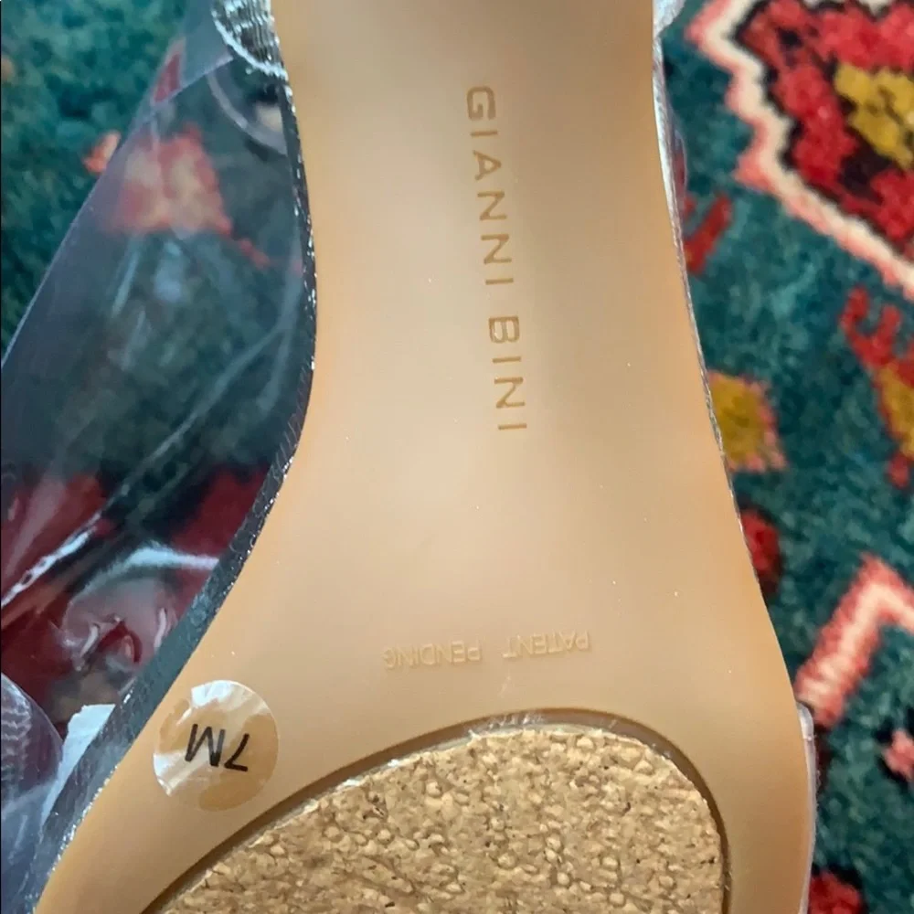Gianni Bini Silver and White Heels